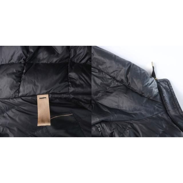 【中古】デュノ DUNO ダウンコート ツイード モヘヤ混  アルパカ混 40 S 黒 ブラック JW531E_8