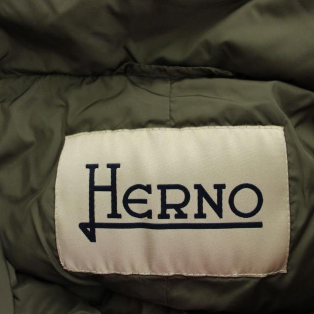 【中古】ヘルノ HERNO PRODUZ LAVJAP ダウンジャケット 42 オリーブ カーキ 無地 ハイネック 長袖_4