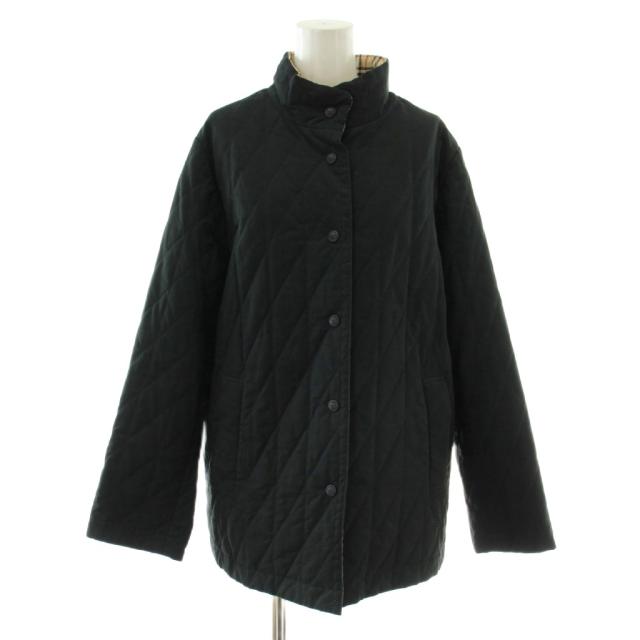 【中古】BURBERRY LONDON 中綿ジャケット アウター ナイロン混 キルティング ハイネック 裏地ノバチェック 13BR 黒