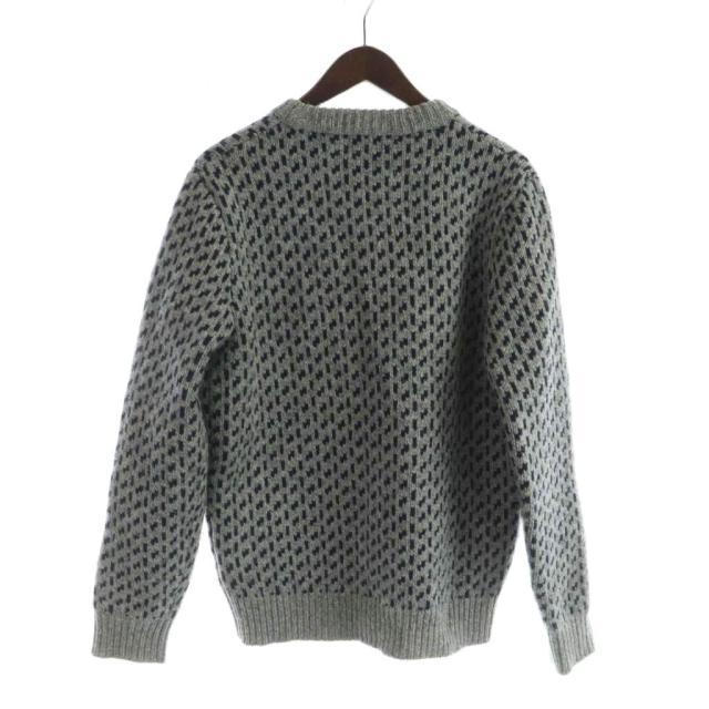 【中古】エルエルビーン L.L.BEAN フェアアイルセーター ニット 長袖 ロゴ 総柄 M グレー ■GY19 /MQ メンズ