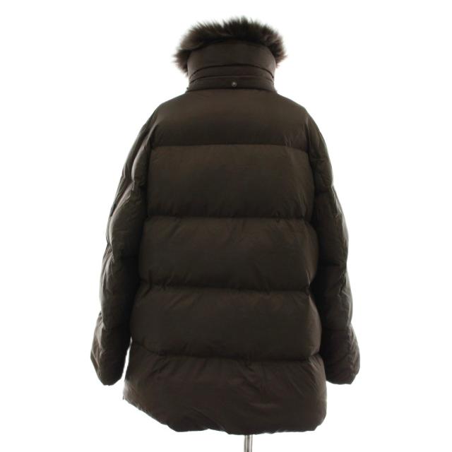 【中古】YVES SALOMON 24AW ARMY Aライン ダウンジャケット アウター ナイロン ファー オーバーサイズ 36 茶色_2