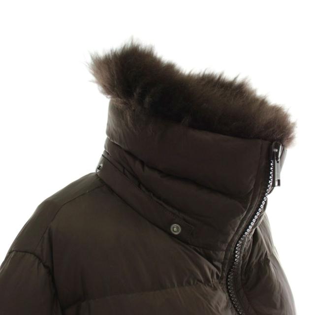 【中古】YVES SALOMON 24AW ARMY Aライン ダウンジャケット アウター ナイロン ファー オーバーサイズ 36 茶色_5