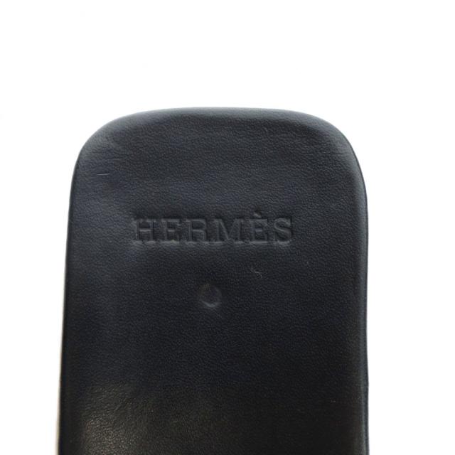 中古】エルメス HERMES エブリン ウッドサンダル ミュール パンチング