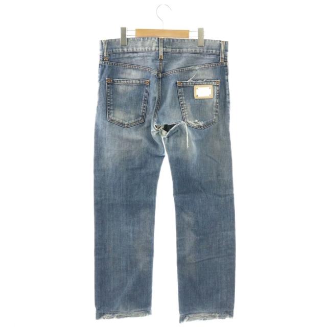 【中古】ドルチェ&ガッバーナ ドルガバ 16 CLASSIC デニムパンツ ジーンズ ダメージ加工 ワッペン 46 ブルー /CX_1