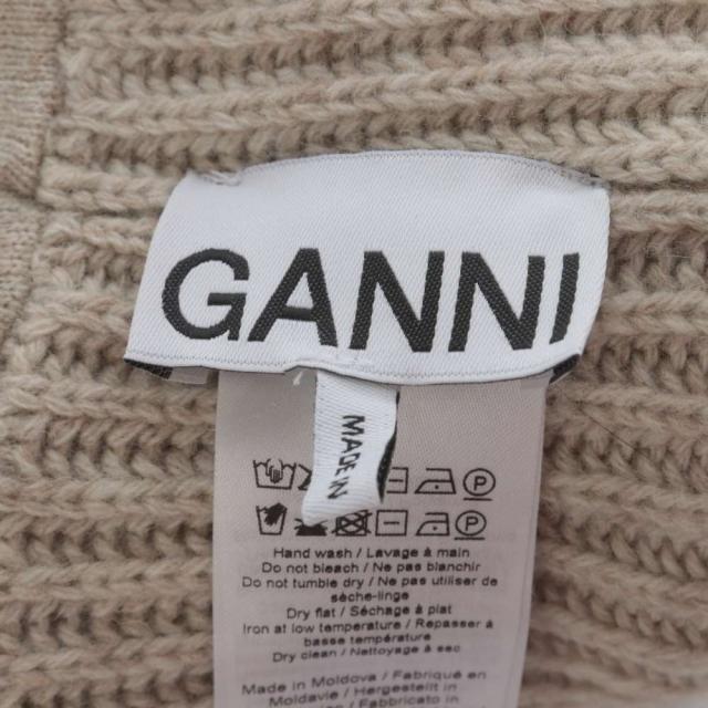 【中古】ガニー GANNI 帽子 ニット帽 ビーニー ロゴ ベージュ /YO17 ■GY19 レディース_1