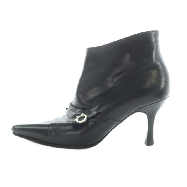【中古】サルヴァトーレフェラガモ Salvatore Ferragamo ブーティ ショートブーツ レザー ポインテッドトゥ