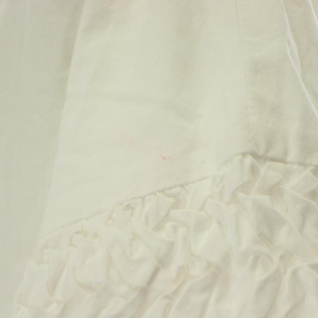 【中古】マーレット Merlette ワンピース ピマコットン XS 白 ホワイト 半袖 ひざ丈 フレアシルエット リボン /PP_6