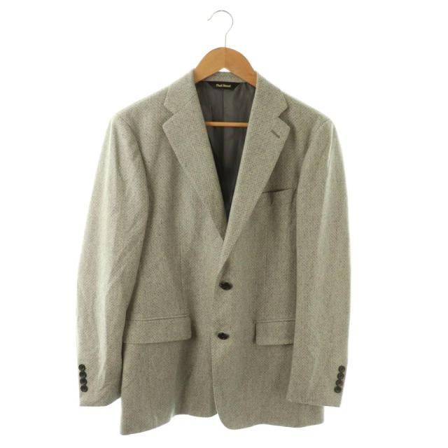 【中古】ポールスチュアート PAUL STUART テーラードジャケット ラムウール シルク カシミヤ混 48 グレー