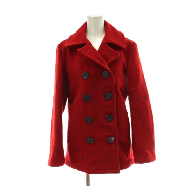 【中古】ショット SCHOTT ピーコート Pジャケット U.S. 740N PEA JACKET ウール 34 赤 レッド 7118 /PP ■GY44