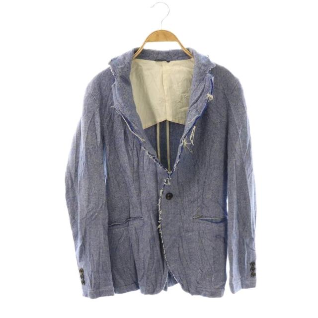 【中古】ジュンハシモト junhashimoto ジャケット シングル ウール ヘリンボーン 2 ブルー /HK ■GY03 メンズ