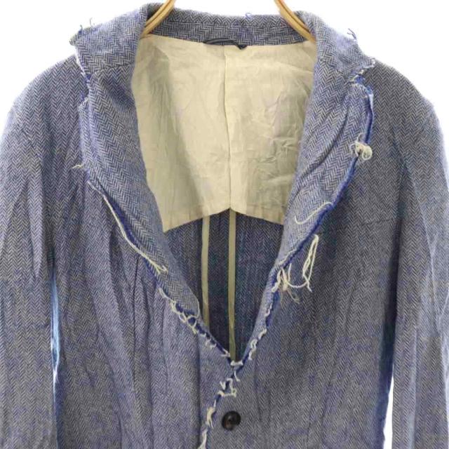 【中古】ジュンハシモト junhashimoto ジャケット シングル ウール ヘリンボーン 2 ブルー /HK ■GY03 メンズ_3