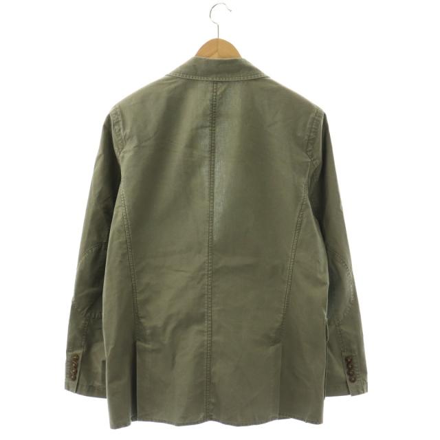 【中古】エルエルビーン L.L.BEAN テーラード ジャケット ミリタリー エルボーパッチ コットン 40 カーキ 276207_1