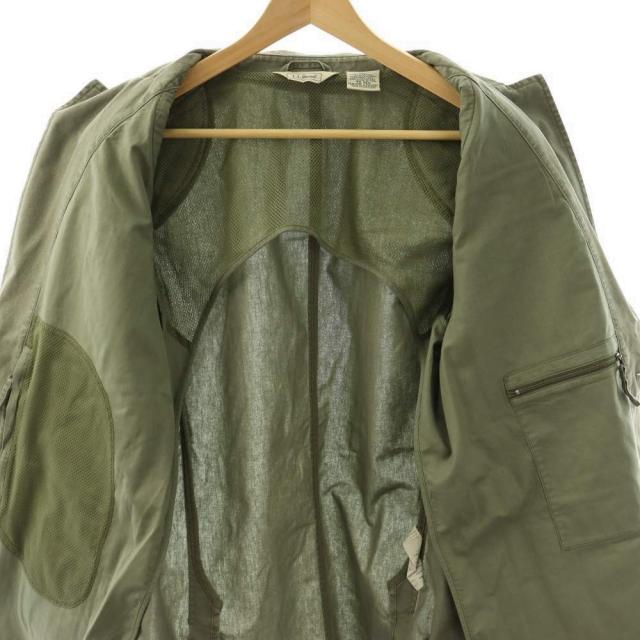 【中古】エルエルビーン L.L.BEAN テーラード ジャケット ミリタリー エルボーパッチ コットン 40 カーキ 276207_4