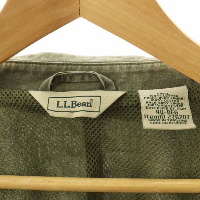【中古】エルエルビーン L.L.BEAN テーラード ジャケット ミリタリー エルボーパッチ コットン 40 カーキ 276207_5