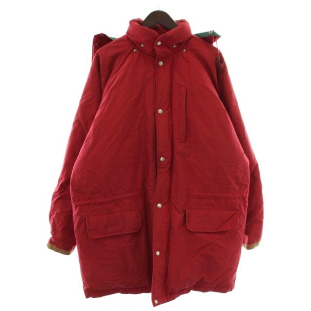 【中古】Polo by Ralph Lauren CARE LABEL ヴィンテージ ダウンジャケット コート アウター フード ジップアップ M 赤