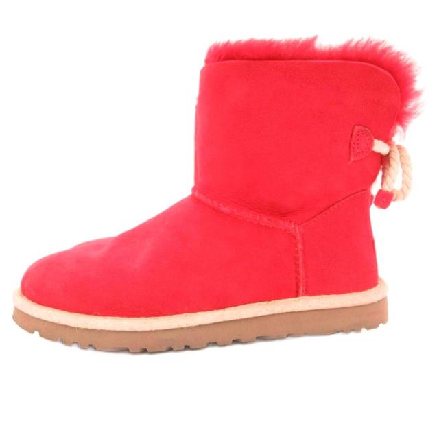【中古】アグ オーストラリア UGG australia 1006493 W SELENE ムートンブーツ ボア スエードレザー US6 23cm 赤_2