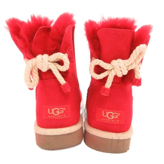 【中古】アグ オーストラリア UGG australia 1006493 W SELENE ムートンブーツ ボア スエードレザー US6 23cm 赤_3