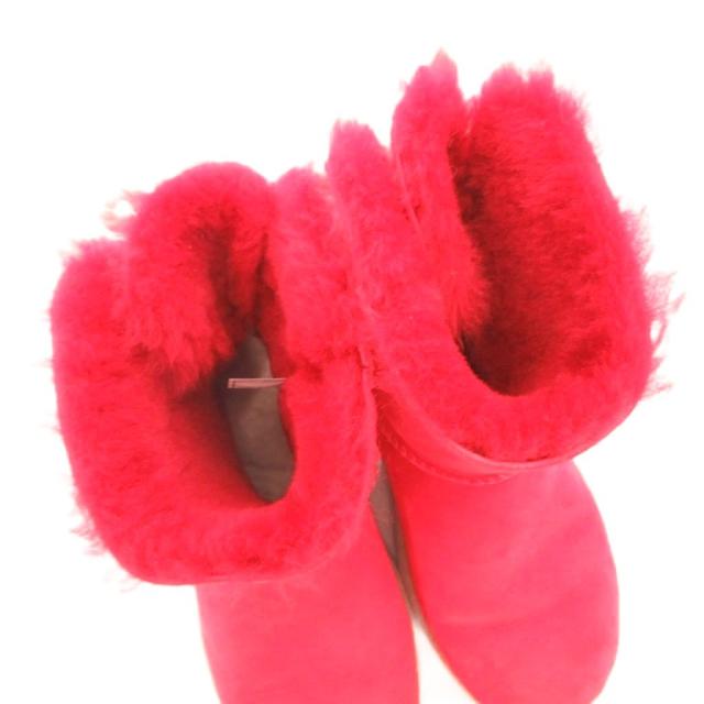 【中古】アグ オーストラリア UGG australia 1006493 W SELENE ムートンブーツ ボア スエードレザー US6 23cm 赤_5
