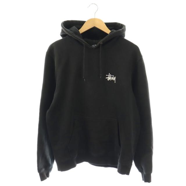 【中古】ステューシー STUSSY BASIC STUSSY HOOD パーカー スウェット プルオーバー 長袖 M ブラック Z4000SAS19