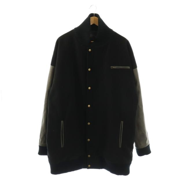 【中古】コハク kOhAKU スタジャン コート ジップアップ F ブラック グレー /DO ■GY01 メンズ
