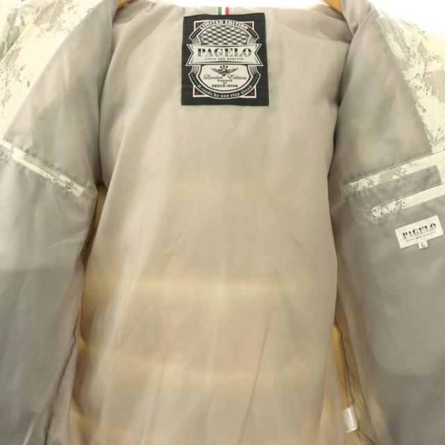 【中古】パジェロ PAGELO ダウンジャケット アウター ジップアップ 柄 L ホワイト グレー /DO ■GY01 メンズ_2