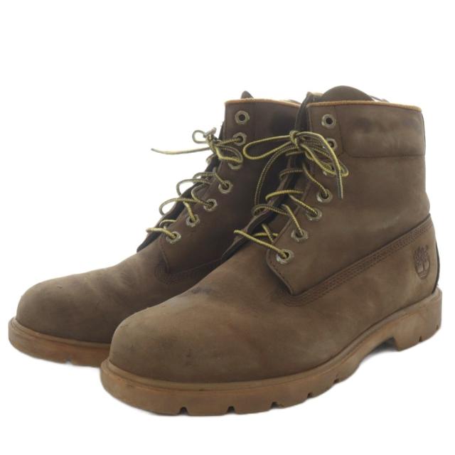 【中古】ティンバーランド Timberland 6インチ ベーシック ブーツ ワーク ショート US9 ダークブラウン 6400R