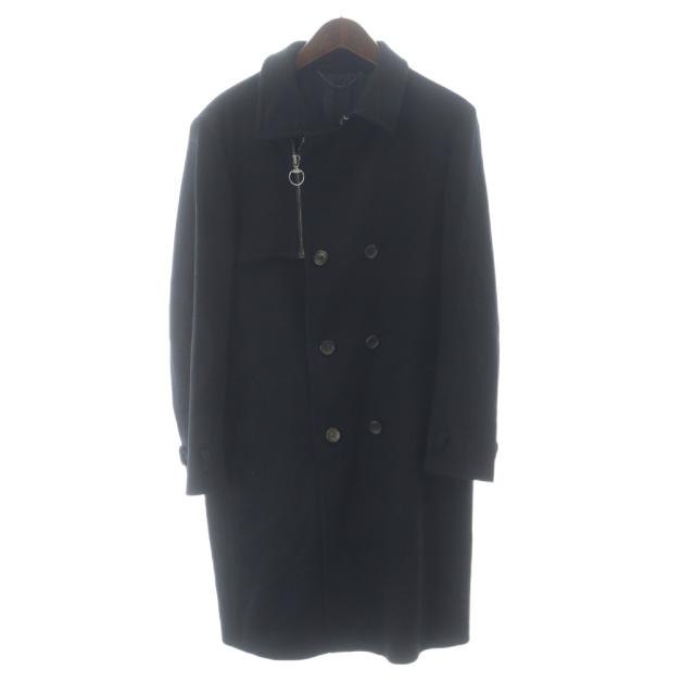 【中古】グッチ GUCCI コート ロング ウール ダブル ジップ 50R 黒