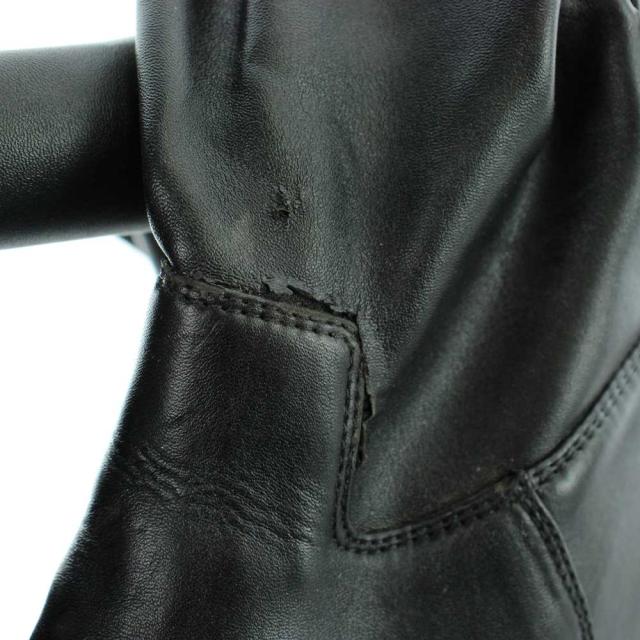 【中古】VALENTINO GARAVANI ロングブーツ ニーハイ サイドジップ プラットフォーム 厚底 ロゴ 38 黒 ブラック_5
