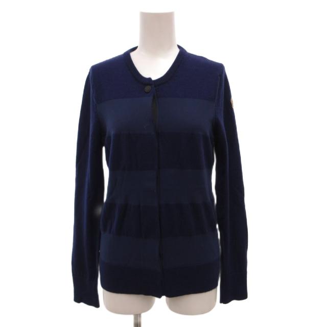 【中古】モンクレール MONCLER MAGLIONE TRICOT ALLA COREANA カーディガン ニット バンドカラー ボーダー柄 M