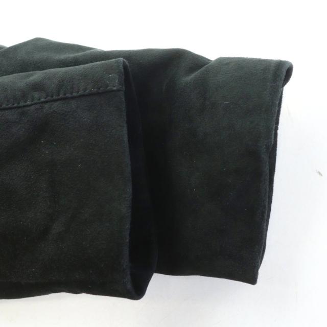 【中古】アルマーニ コレツィオーニ ボンバージャケット ブルゾン 羊革 スエード レザー 中綿 切替 54 XL 黒_5