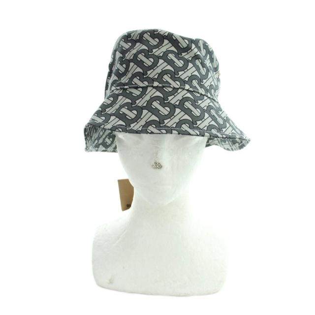 【中古】未使用品 バーバリー BURBERRY バケットハット 帽子 B柄 ロゴ S グレー ■GY19 /MQ メンズ_1