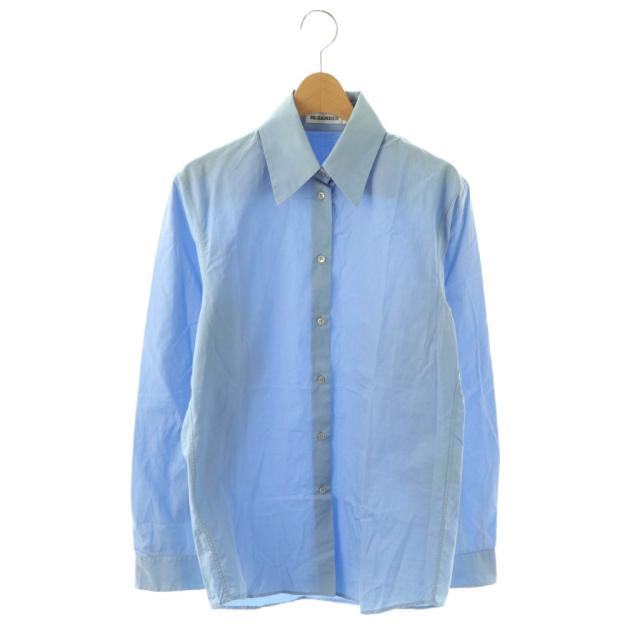 【中古】ジルサンダー JIL SANDER コットンシャツ 長袖 36 サックスブルー /SS ■OS ■GY19 メンズ