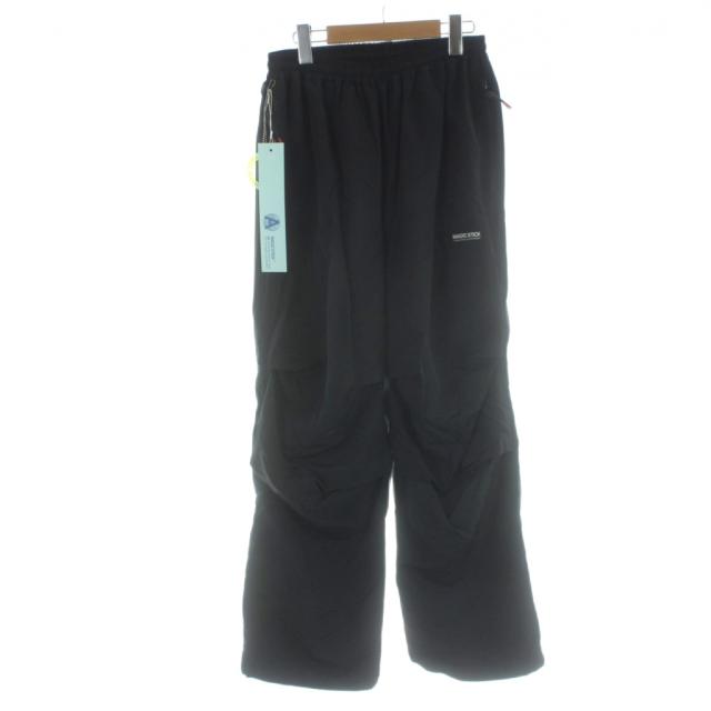 【中古】マジックスティック MAGIC STICK 25FW-MS10-028 NEW TRAINING TRACK PANTS BLK ワイドパンツ イージー ロゴ