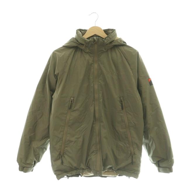 【中古】ナンガ NANGA × BEAVER HAPPY DOWN JACKET ダウンジャケット ジップアップ S カーキ /HK ■GY12 メンズ