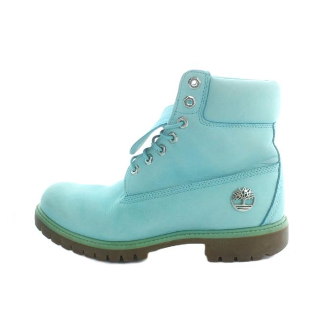 【中古】ティンバーランド Timberland LIMMITED EDITION プレミアムブーツ レースアップ ショート レザー ロゴ 8 青