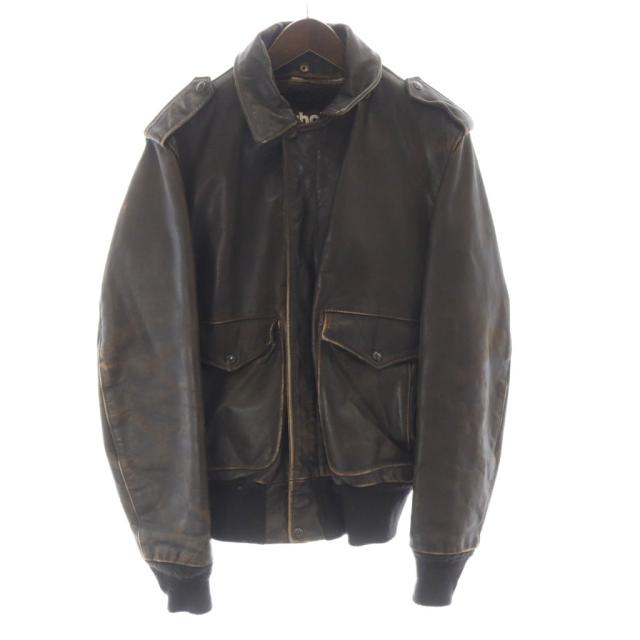 【中古】ショット SCHOTT 80s 90s USA製 G-1 フライトジャケット レザー 革ジャン ミリタリー 38 M 茶