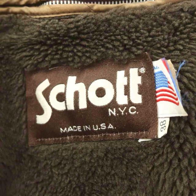 【中古】ショット SCHOTT 80s 90s USA製 G-1 フライトジャケット レザー 革ジャン ミリタリー 38 M 茶_2