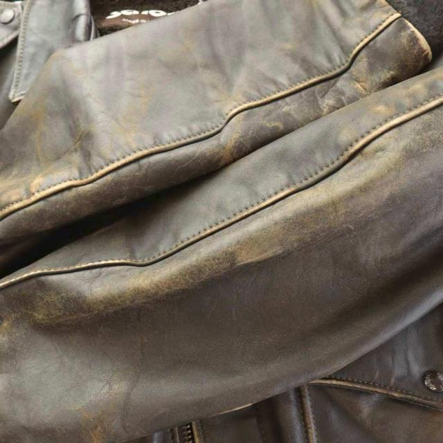 【中古】ショット SCHOTT 80s 90s USA製 G-1 フライトジャケット レザー 革ジャン ミリタリー 38 M 茶_5