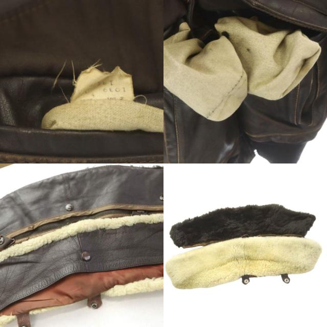 【中古】ショット SCHOTT 80s 90s USA製 G-1 フライトジャケット レザー 革ジャン ミリタリー 38 M 茶_8