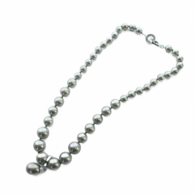 【中古】ヴァンドーム VENDOME パールネックレス アクセサリー 真珠 ラインストーン シルバー色 ■GY12 /MQ