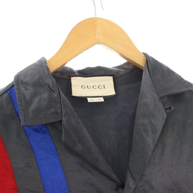 【中古】グッチ GUCCI ボーリングシャツ 44 紺 ネイビー オープンカラー 半袖 刺繍 591232 /YM ■GY69 メンズ_2