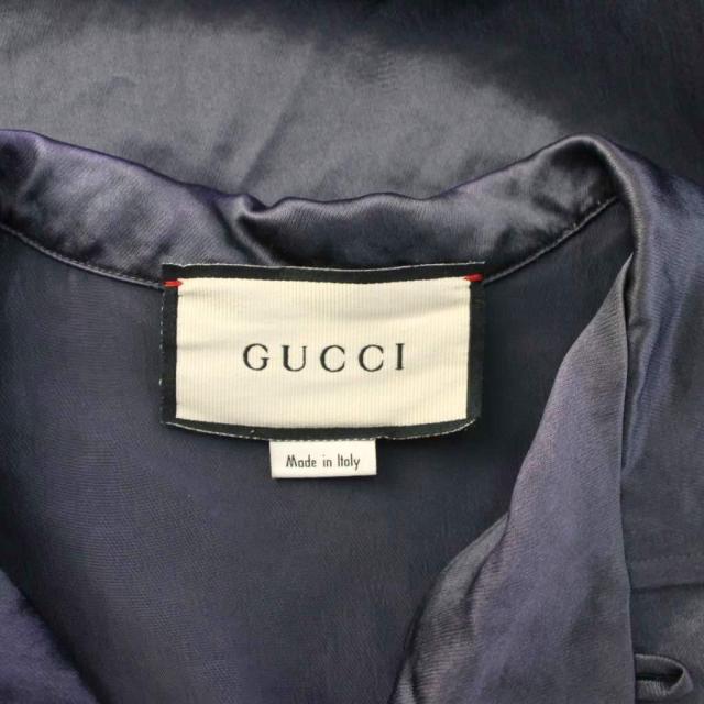 【中古】グッチ GUCCI ボーリングシャツ 44 紺 ネイビー オープンカラー 半袖 刺繍 591232 /YM ■GY69 メンズ_3