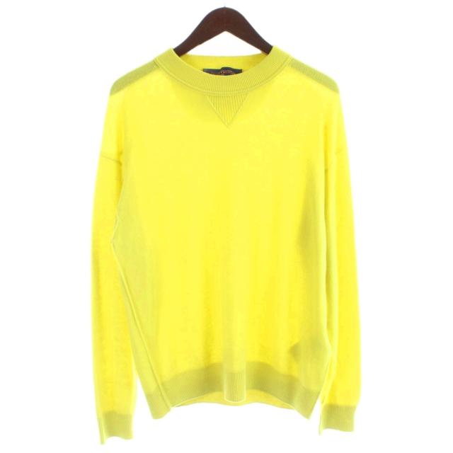 【中古】ルイヴィトン インサイドアウト カシミヤ クルーネック ニットセーター シルク S 黄 RM212Q JZE HHN42W
