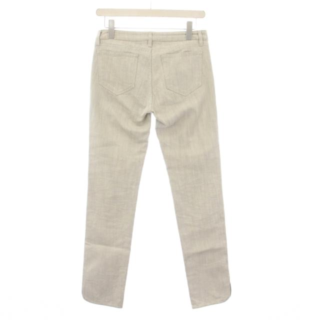 【中古】シャネル CHANEL 09P デニムパンツ ジーンズ ココマーク 36 ライトグレー ホワイト 無地 スリム P35408 /YM_1