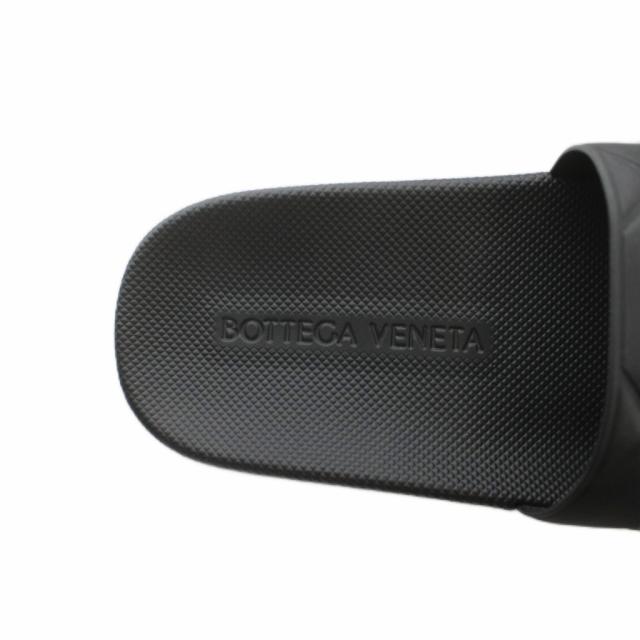 【中古】ボッテガヴェネタ BOTTEGA VENETA サンダル フラット イントレチャート 厚底 ロゴ スライド 37 黒 ブラック_6