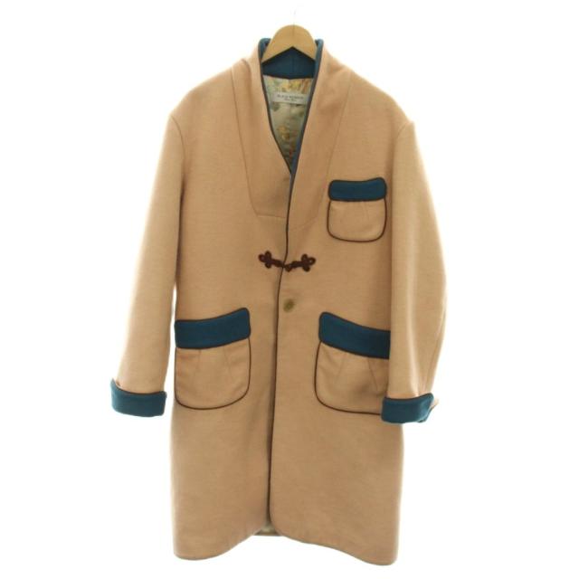【中古】ブラックウィドゥ Black Weirdos China Smoking Coat コート ウール アウター M ベージュ 青 長袖