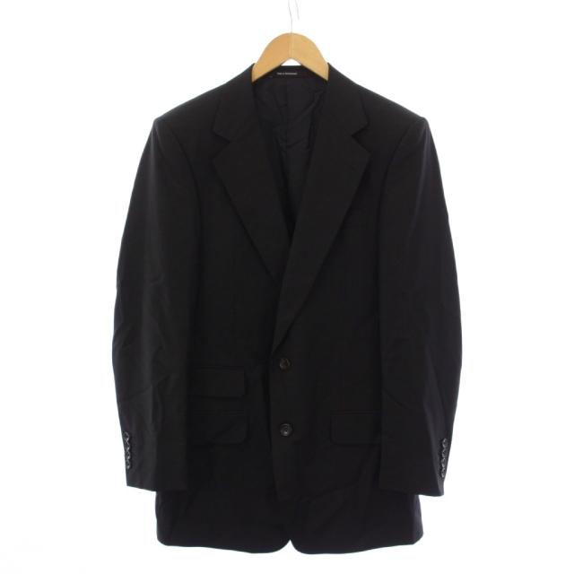 【中古】グッチ GUCCI シングルスーツ セットアップ 上下 テーラードジャケット パンツ ウール 46R 黒 ブラック 2B_1