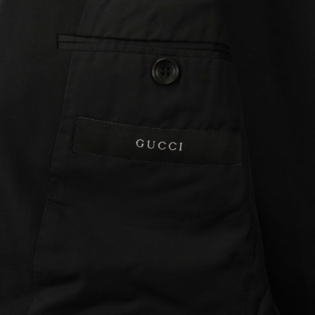【中古】グッチ GUCCI シングルスーツ セットアップ 上下 テーラードジャケット パンツ ウール 46R 黒 ブラック 2B_4