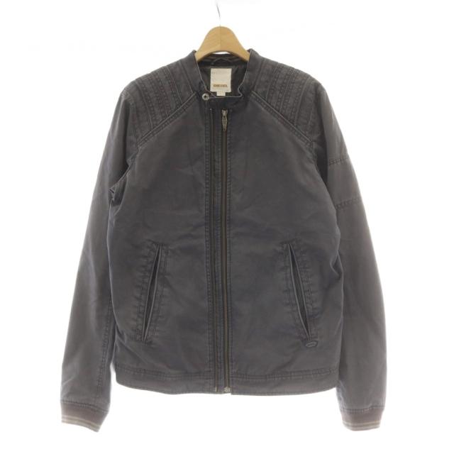 【中古】ディーゼル DIESEL ライダースジャケット M グレー ジップアップ 長袖 バンドカラー リブ袖 /AU