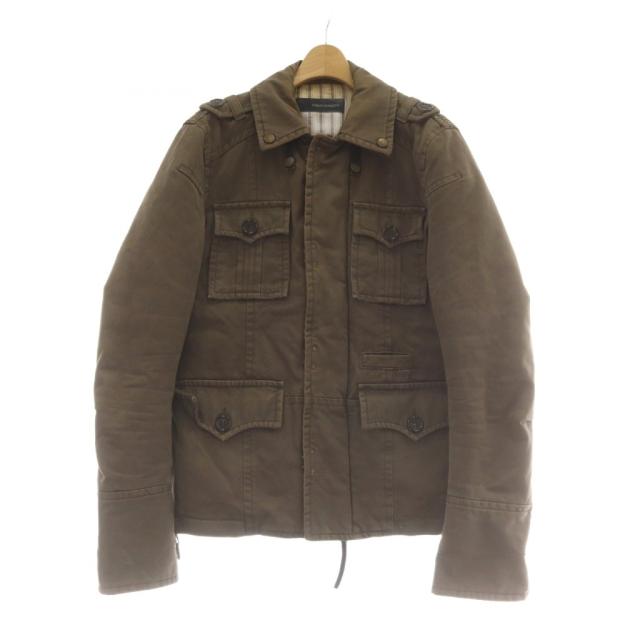 【中古】ディースクエアード DSQUARED2 ミリタリージャケット 50 ジップアップ ダブルファスナー 茶 ブラウン /AU